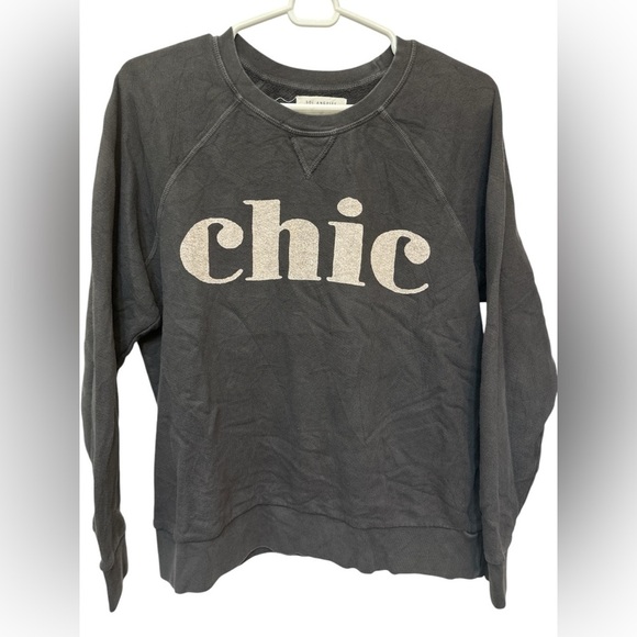 ANTHROPOLOGIE x SOL ANGELES Chic Sweatshirt Women's Size Large Dark Gray - Picture 1 of 6